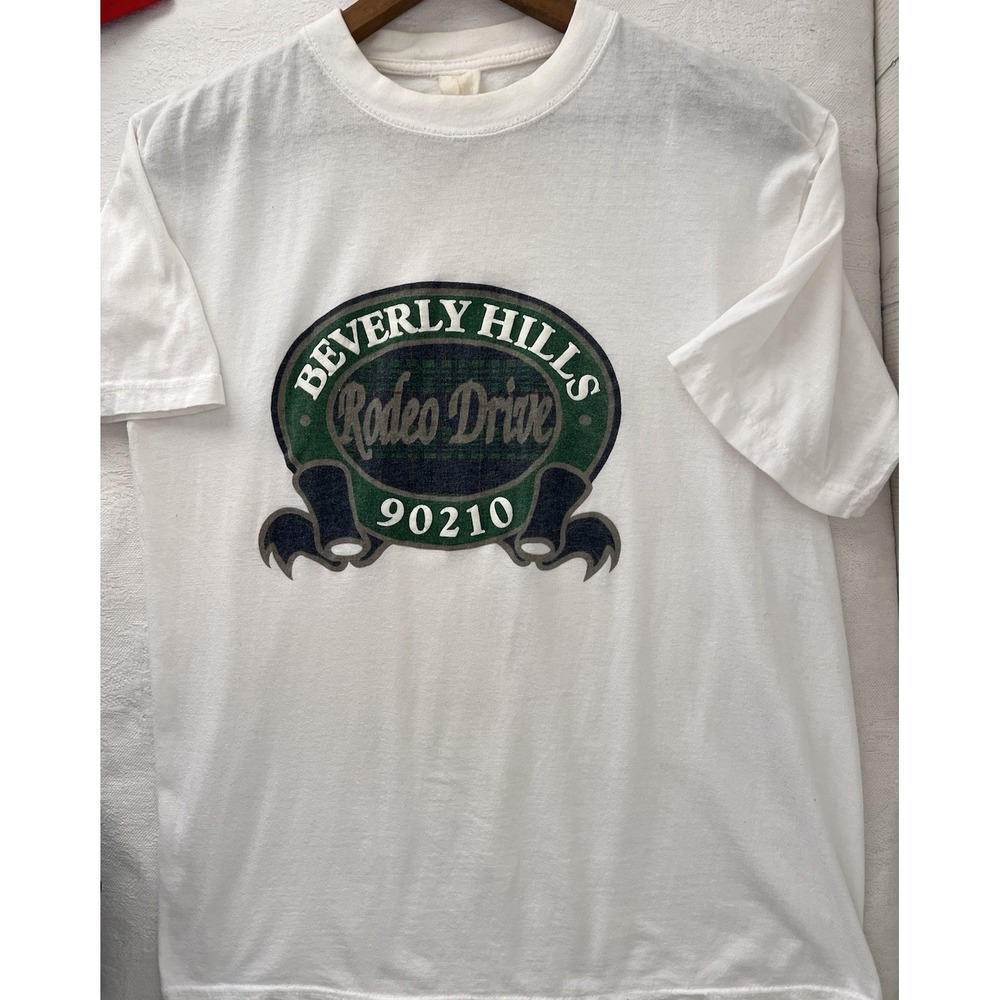 Vintage 90's Beverly Hills Rodeo Drive 90210 Single Stich T Shirt Size Large